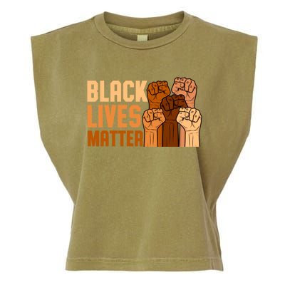 Black Lives Matter Fist Black History Month Juneteenth Gift Garment-Dyed Women's Muscle Tee