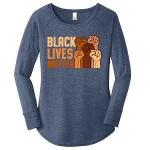 Black Lives Matter Fist Black History Month Juneteenth Gift Women's Perfect Tri Tunic Long Sleeve Shirt