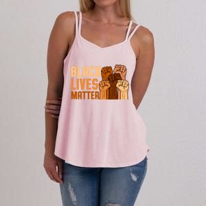 Black Lives Matter Fist Black History Month Juneteenth Gift Women's Strappy Tank