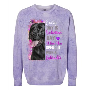 Black Lab Mom Funny Valentines Day Dog Lovers Labrador Cute Gift Colorblast Crewneck Sweatshirt