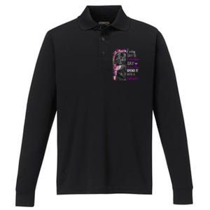 Black Lab Mom Funny Valentines Day Dog Lovers Labrador Cute Gift Performance Long Sleeve Polo