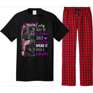 Black Lab Mom Funny Valentines Day Dog Lovers Labrador Cute Gift Pajama Set