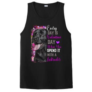 Black Lab Mom Funny Valentines Day Dog Lovers Labrador Cute Gift PosiCharge Competitor Tank