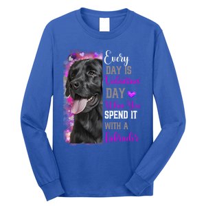 Black Lab Mom Funny Valentines Day Dog Lovers Labrador Cute Gift Long Sleeve Shirt