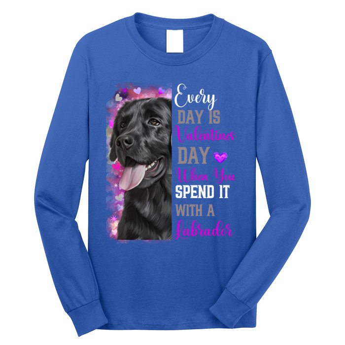 Black Lab Mom Funny Valentines Day Dog Lovers Labrador Cute Gift Long Sleeve Shirt