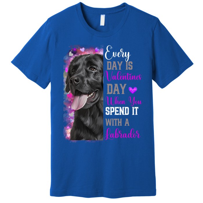 Black Lab Mom Funny Valentines Day Dog Lovers Labrador Cute Gift Premium T-Shirt