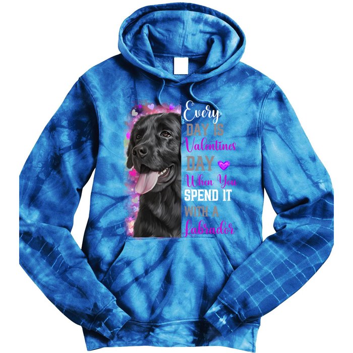 Black Lab Mom Funny Valentines Day Dog Lovers Labrador Cute Gift Tie Dye Hoodie