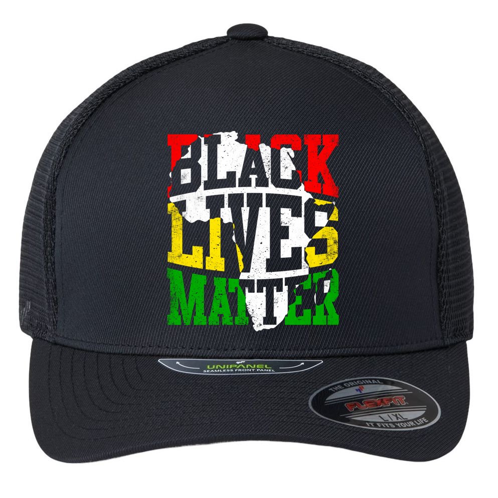 Black Lives Matter Juneteenth Black History Month African Meaningful Gift Flexfit Unipanel Trucker Cap