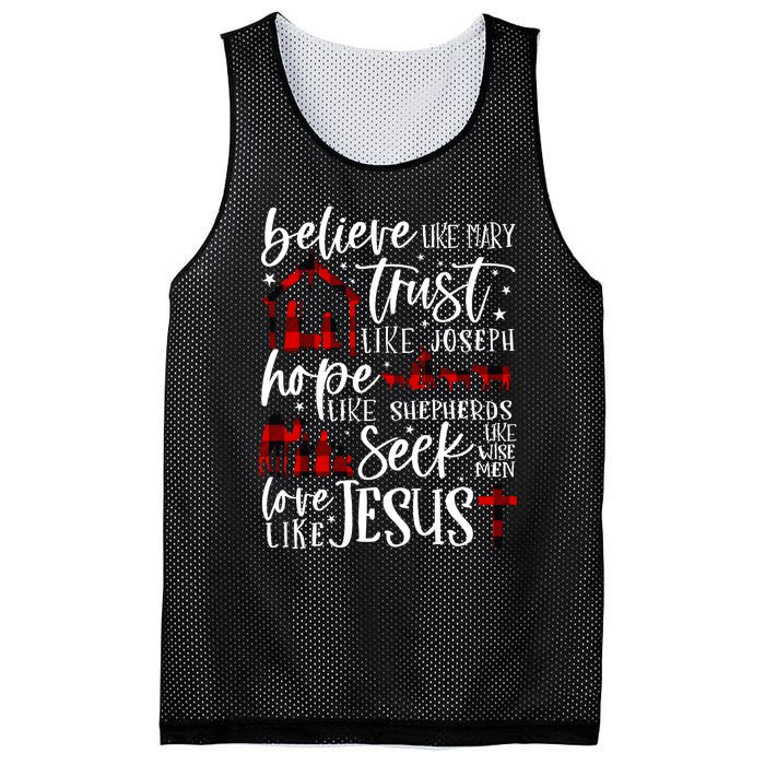 Believe Like Mary Trust Like Joseph Hope Like Shepherds Mesh Reversible Basketball Jersey Tank