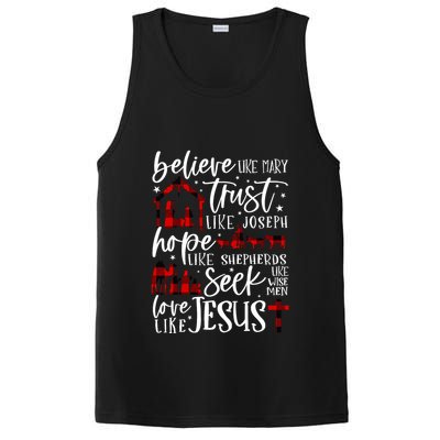 Believe Like Mary Trust Like Joseph Hope Like Shepherds PosiCharge Competitor Tank
