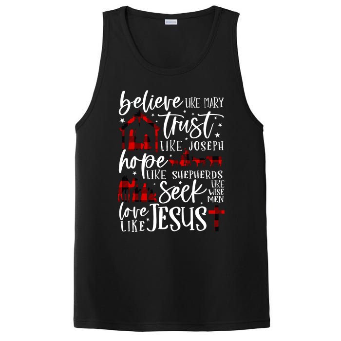 Believe Like Mary Trust Like Joseph Hope Like Shepherds PosiCharge Competitor Tank