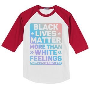 Black Lives Matter More Than White Feelings Blm Juneteenth Cute Gift Kids Colorblock Raglan Jersey