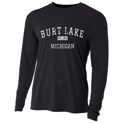 Burt Lake Michigan MI Vintage Cooling Performance Long Sleeve Crew