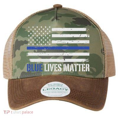 Blue Lives Matter Thin Blue Line American Flag Cop Legacy Tie Dye Trucker Hat