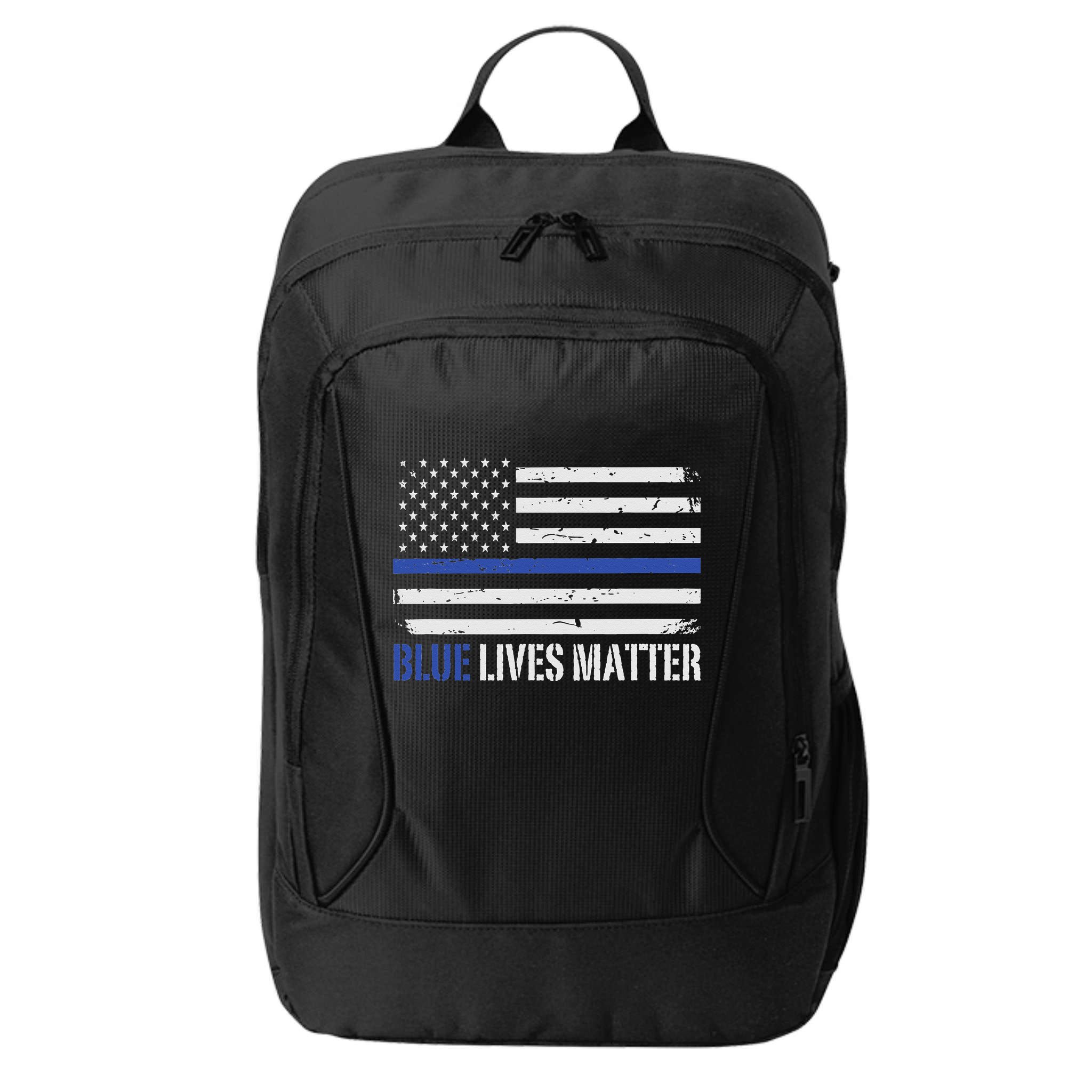 Blue Lives Matter Thin Blue Line American Flag Cop City Backpack