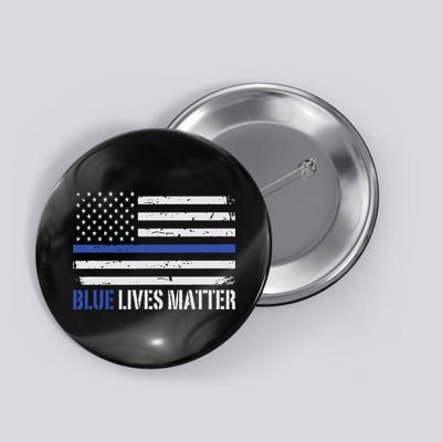 Blue Lives Matter Thin Blue Line American Flag Cop Button