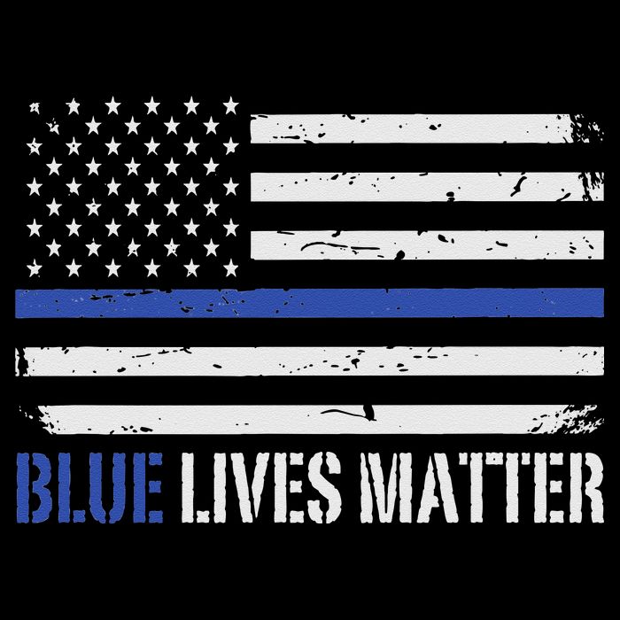 Blue Lives Matter Thin Blue Line American Flag Cop Drawstring Bag