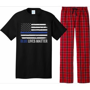 Blue Lives Matter Thin Blue Line American Flag Cop Pajama Set