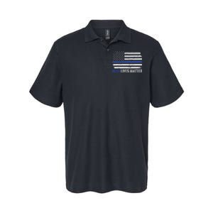 Blue Lives Matter Thin Blue Line American Flag Cop Softstyle Adult Sport Polo