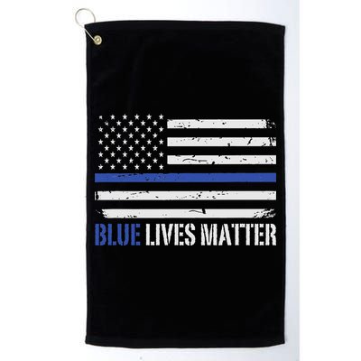 Blue Lives Matter Thin Blue Line American Flag Cop Golf Towel
