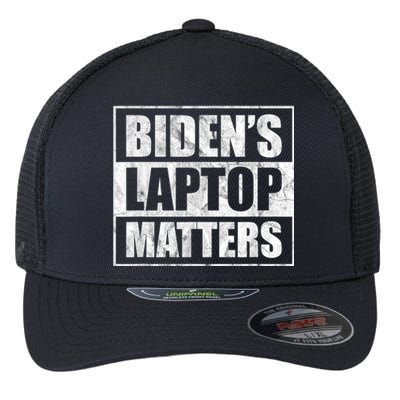 Bidens Laptop Matters Funny Anti Democrat Pro Trump Flexfit Unipanel Trucker Cap