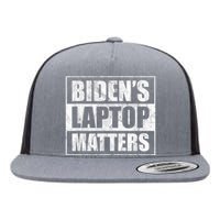 Bidens Laptop Matters Funny Anti Democrat Pro Trump Flat Bill Trucker Hat