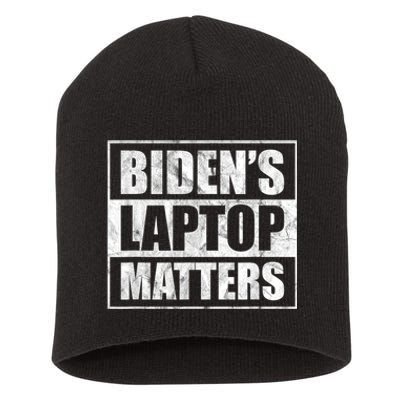 Bidens Laptop Matters Funny Anti Democrat Pro Trump Short Acrylic Beanie