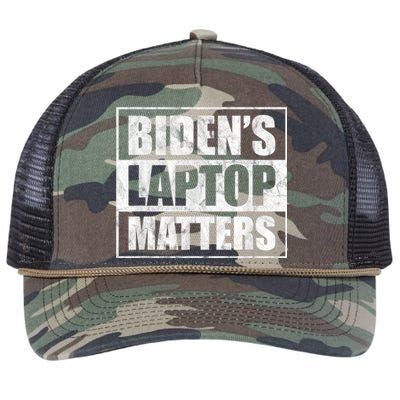 Bidens Laptop Matters Funny Anti Democrat Pro Trump Retro Rope Trucker Hat Cap