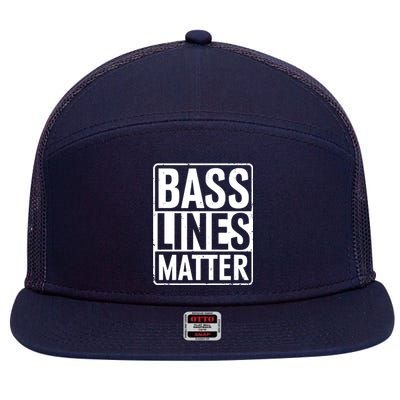 Bass Lines Matter Bass Guitar Player Bassist 7 Panel Mesh Trucker Snapback Hat