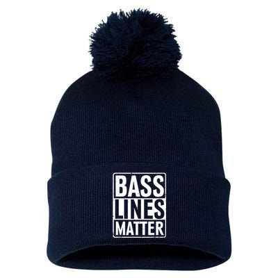 Bass Lines Matter Bass Guitar Player Bassist Pom Pom 12in Knit Beanie