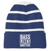 Bass Lines Matter Bass Guitar Player Bassist Striped Beanie with Solid Band