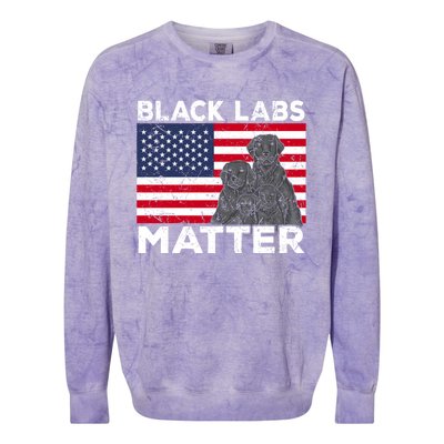 Black Labs Matter Parody Labrador Dog 4th Of July Colorblast Crewneck Sweatshirt