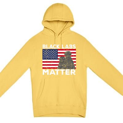 Black Labs Matter Parody Labrador Dog 4th Of July Premium Pullover Hoodie