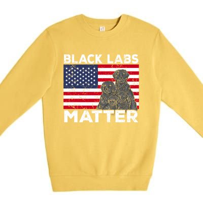 Black Labs Matter Parody Labrador Dog 4th Of July Premium Crewneck Sweatshirt