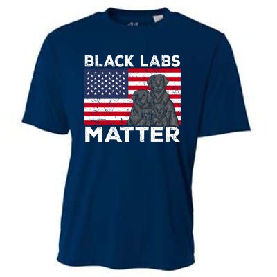 Black Labs Matter Parody Labrador Dog 4th Of July Cooling Performance Crew T-Shirt