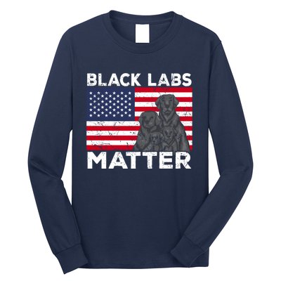 Black Labs Matter Parody Labrador Dog 4th Of July Long Sleeve Shirt