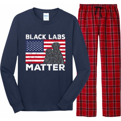 Black Labs Matter Parody Labrador Dog 4th Of July Long Sleeve Pajama Set