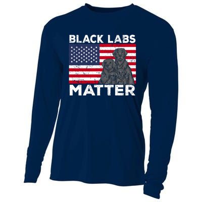 Black Labs Matter Parody Labrador Dog 4th Of July Cooling Performance Long Sleeve Crew