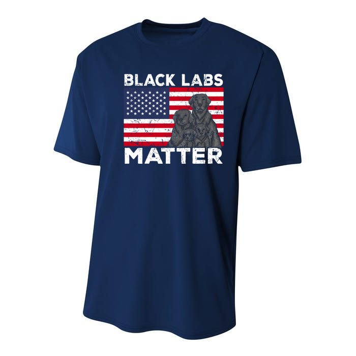 Black Labs Matter Parody Labrador Dog 4th Of July Youth Performance Sprint T-Shirt