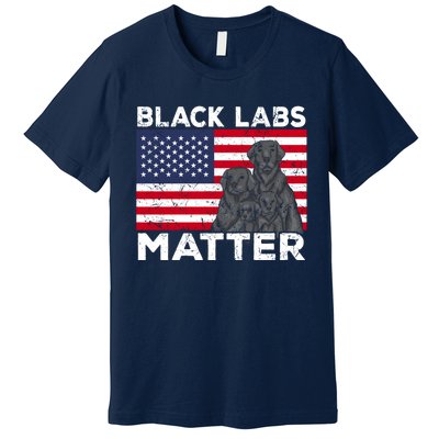 Black Labs Matter Parody Labrador Dog 4th Of July Premium T-Shirt