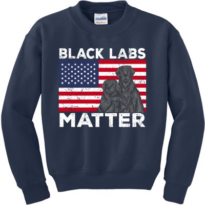 Black Labs Matter Parody Labrador Dog 4th Of July Kids Sweatshirt