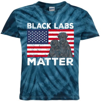 Black Labs Matter Parody Labrador Dog 4th Of July Kids Tie-Dye T-Shirt