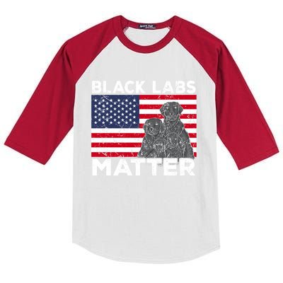 Black Labs Matter Parody Labrador Dog 4th Of July Kids Colorblock Raglan Jersey