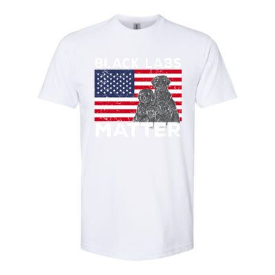 Black Labs Matter Parody Labrador Dog 4th Of July Softstyle CVC T-Shirt