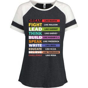 Black Lives Matters Black Leaders Black History Month Enza Ladies Jersey Colorblock Tee