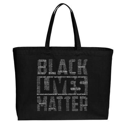 Black Lives Matter With Names Of Victims Blm Cotton Canvas Jumbo Tote