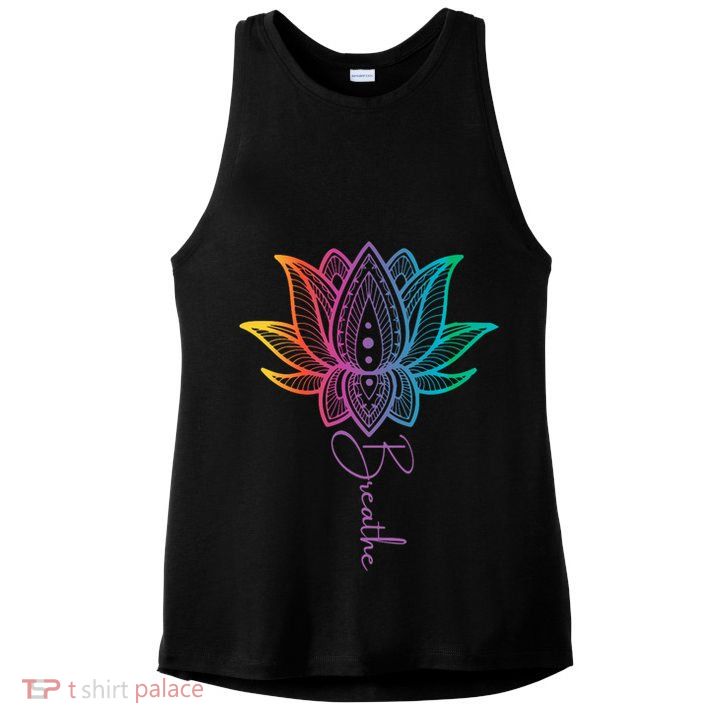 Breathe Lotus Mandala Unalome Inspire & Shine Creations Ladies PosiCharge Tri-Blend Wicking Tank