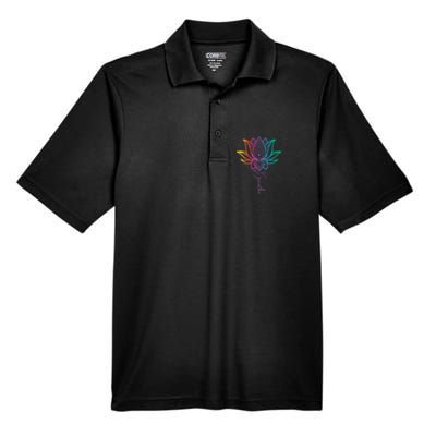 Breathe Lotus Mandala Unalome Inspire & Shine Creations Men's Origin Performance Piqué Polo