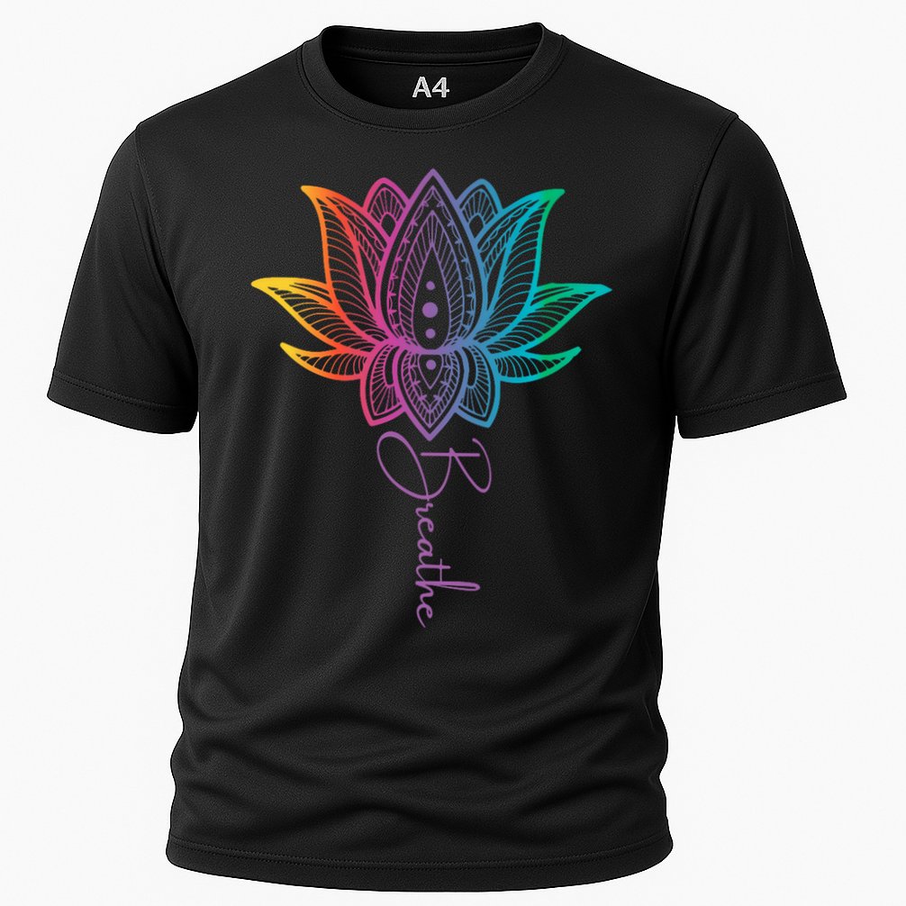 Breathe Lotus Mandala Unalome Inspire & Shine Creations Cooling Performance Crew T-Shirt