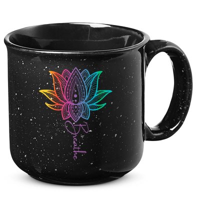 Breathe Lotus Mandala Unalome Inspire & Shine Creations 15oz Campfire Ceramic Mug